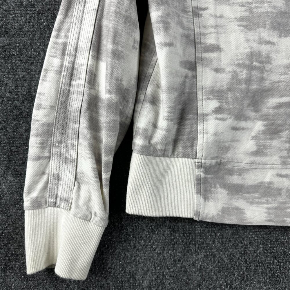 Athleta Farallon Camo Sweatshirt Womens Small Gray White Cotton Pullover Top - Picture 2 of 8